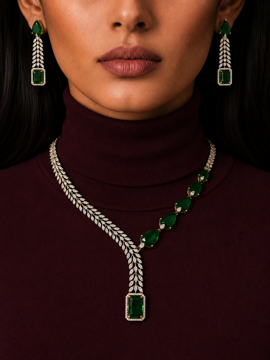 EMERALD HEART CASCADE NECKLACE