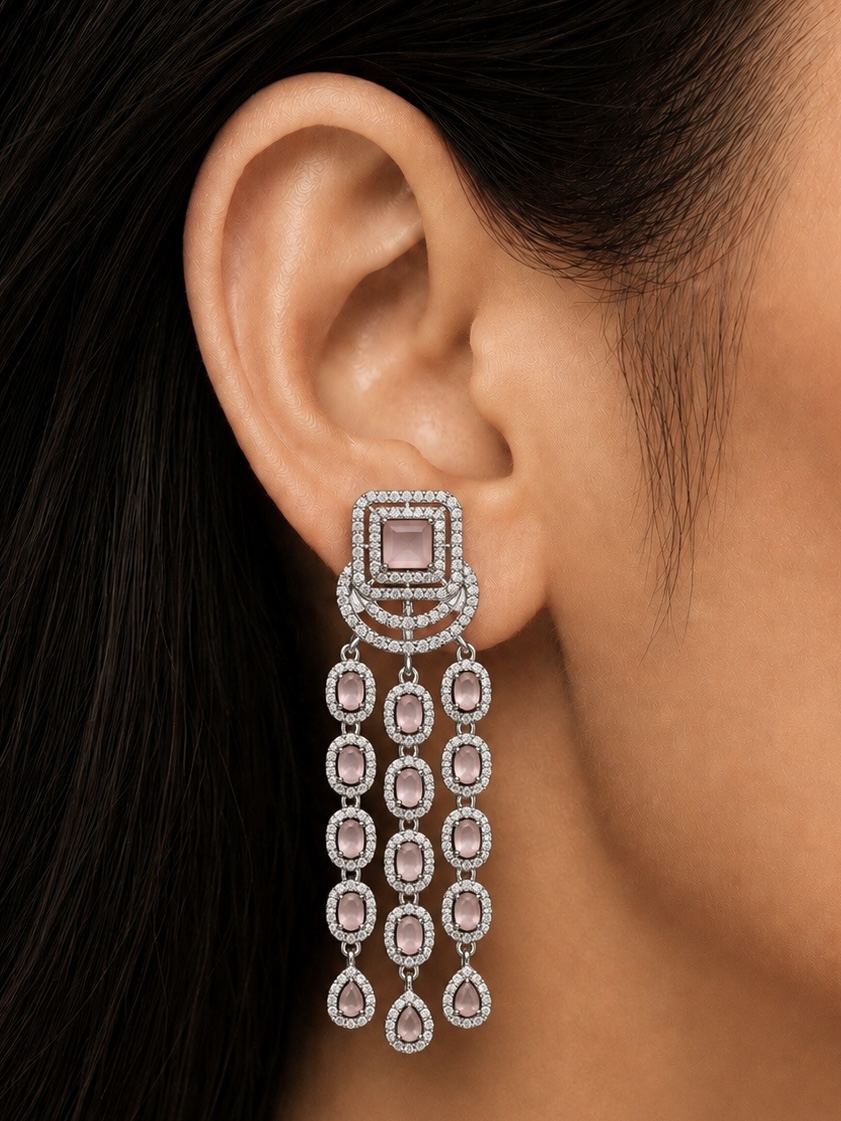 BLUSH SYMPHONY LINE DROP EARRINGS
