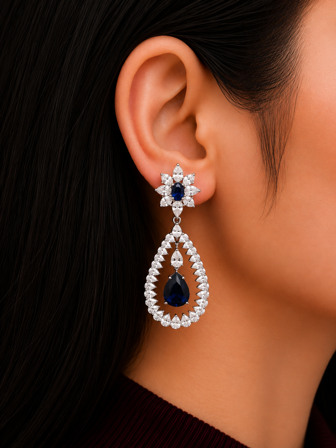 SAPPHIRE CELESTE ROYAL DROP EARRINGS