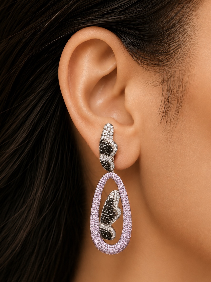 PINK WHISPER HALO DROP EARRINGS