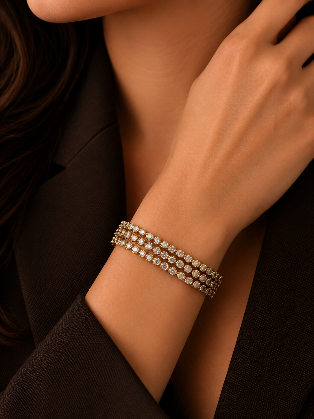 CELESTE GOLD 3 LINE BRACELET
