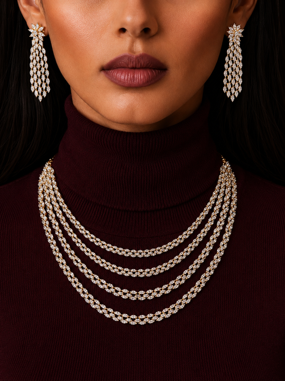 LUNA CASCADE 4 LAYER NECKLACE