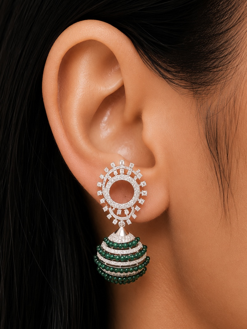 EMERALD ORBIT EARRINGS