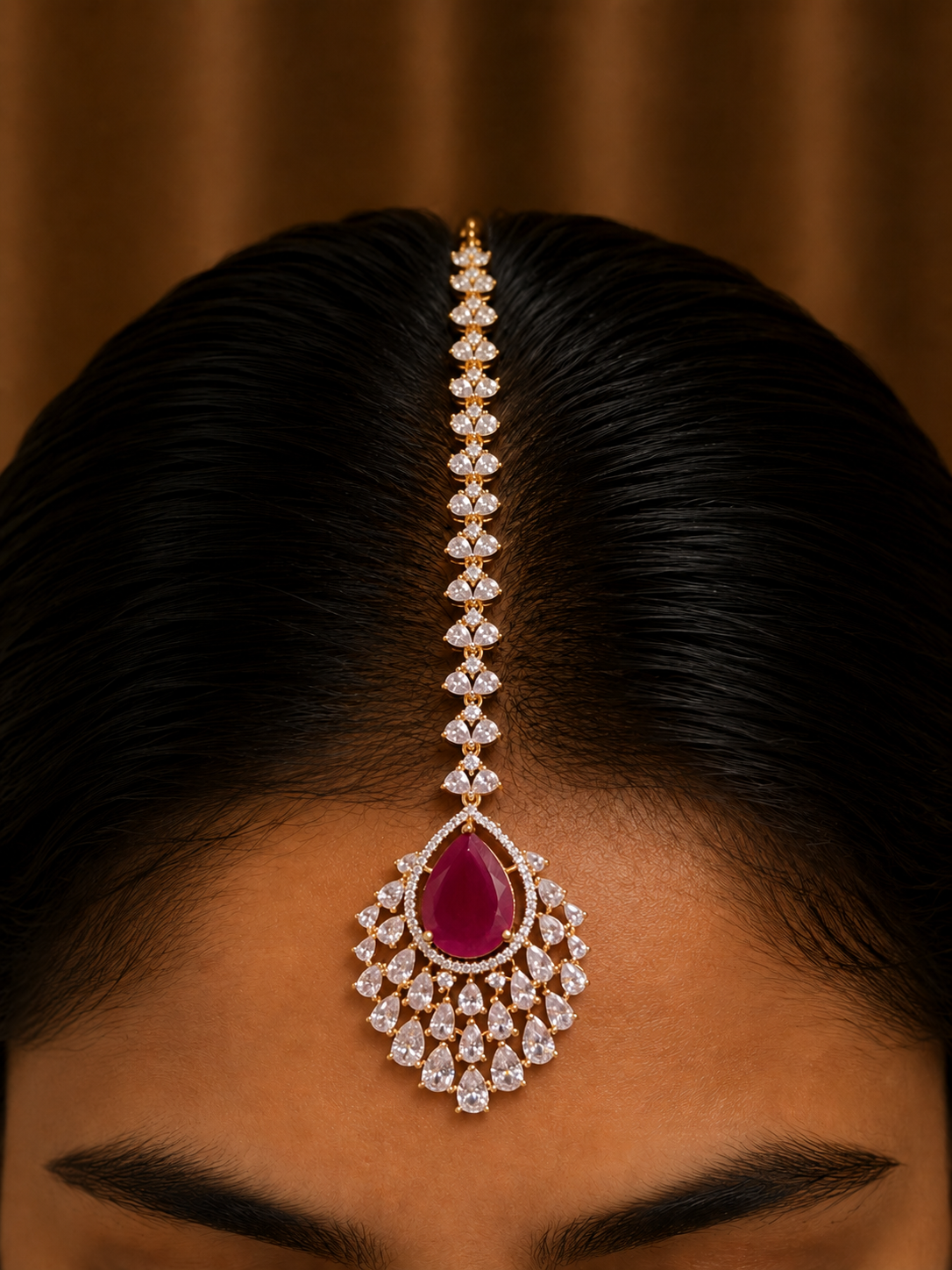 Ruby Royale Maang Tika