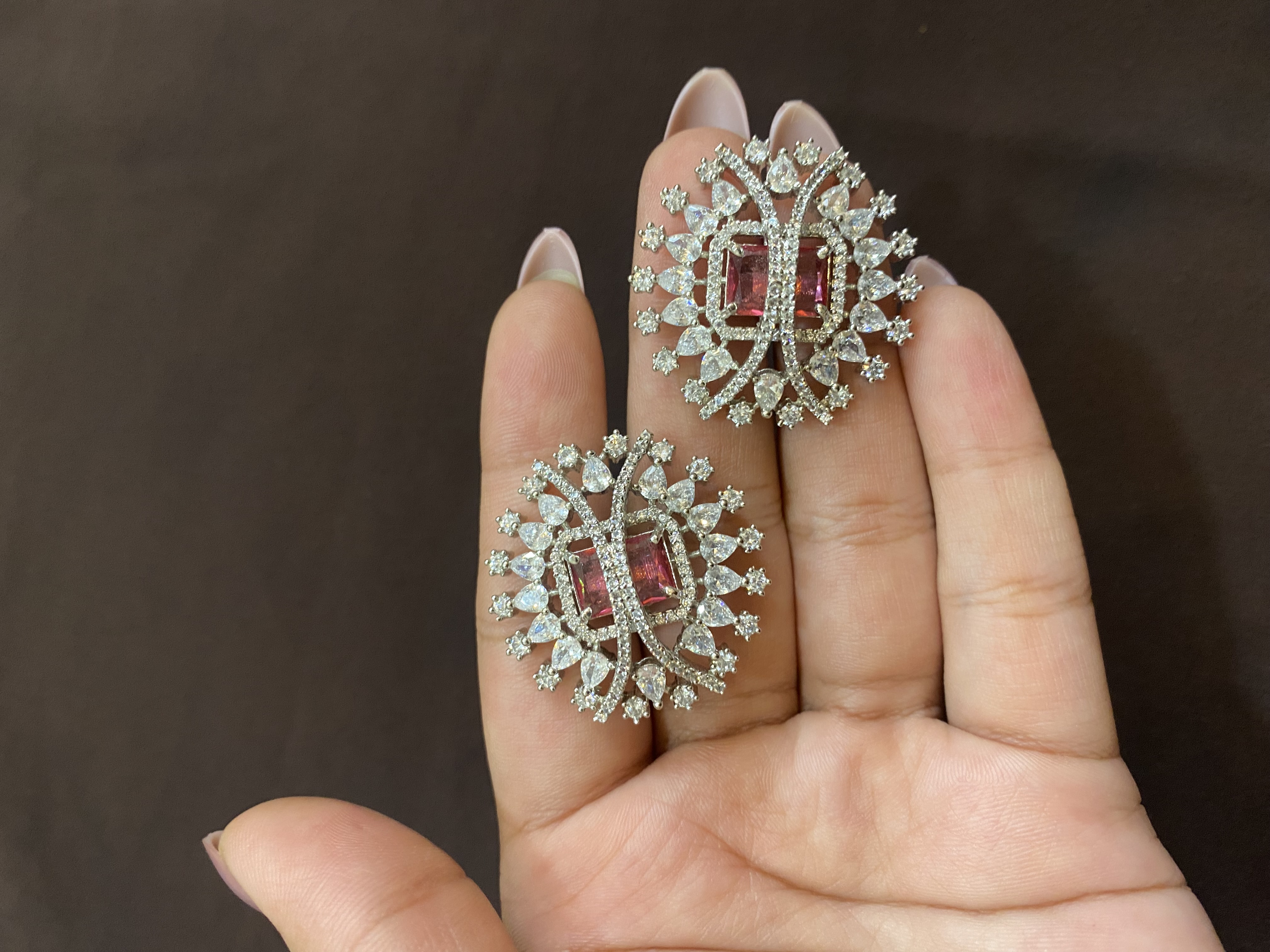 RUBY WITH MARQUIS STONE EARRINGS